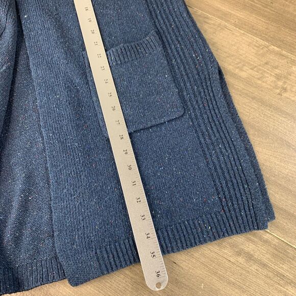 Alya Open Front Cardigan Sweater Women's Pockets Long Tunic Knit Size Small Blue - Picture 14 of 15